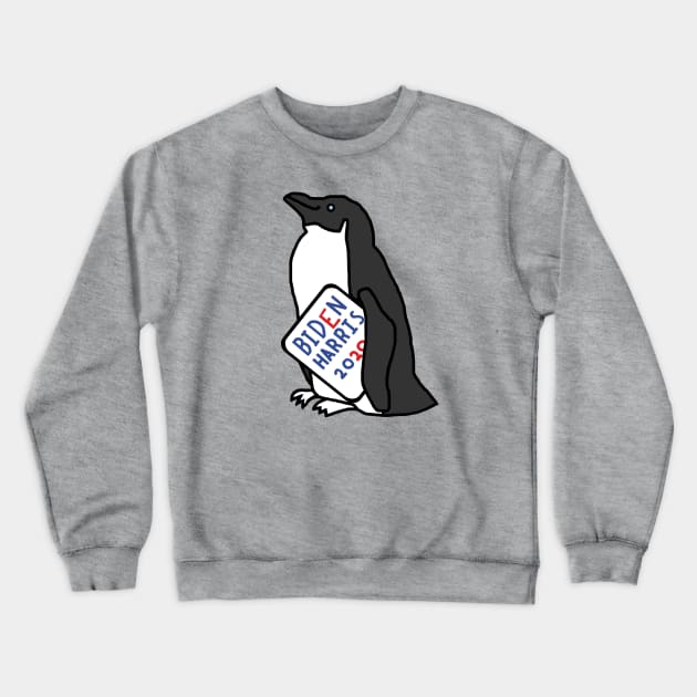 Penguin with Biden Harris Sign Crewneck Sweatshirt by ellenhenryart